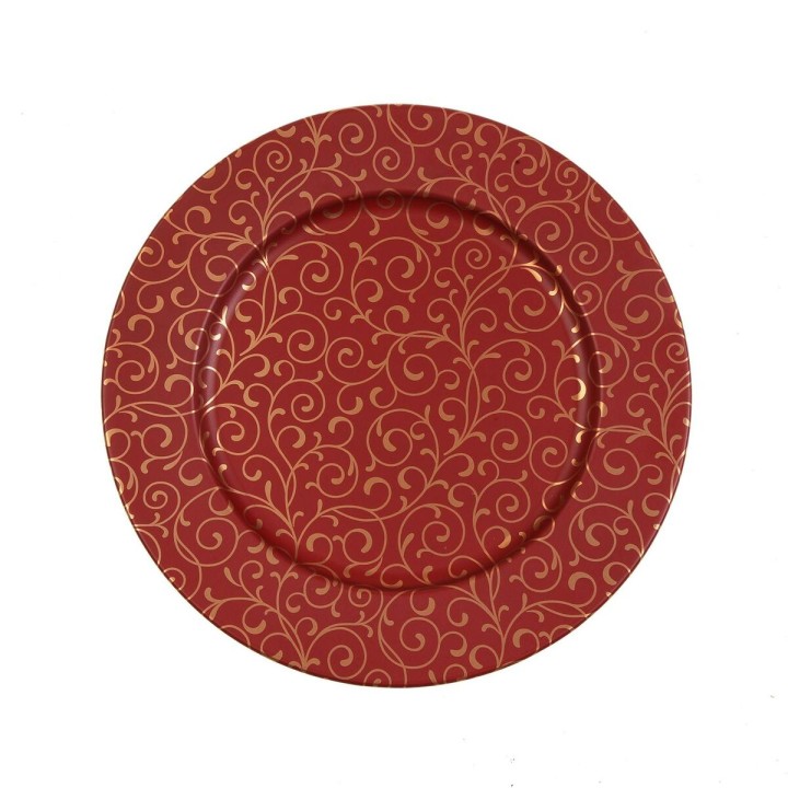 Dessous d'Assiette Versa Serpentine Rouge Métal 33 x 1,5 x 33 cm