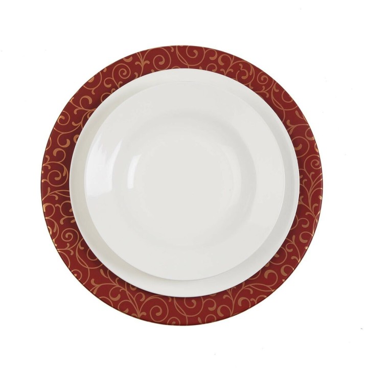 Dessous d'Assiette Versa Serpentine Rouge Métal 33 x 1,5 x 33 cm
