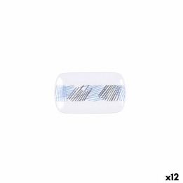 Lot de 12 · Plateau Quid Chicago Blanc Céramique 15 x 9 cm