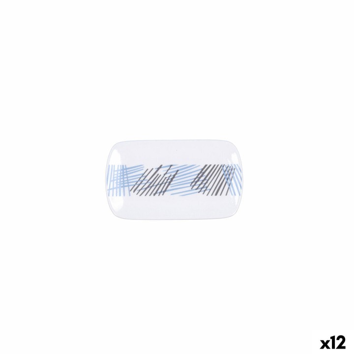 Lot de 12 · Plateau Quid Chicago Blanc Céramique 15 x 9 cm