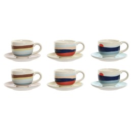 Ensemble de tasses à café Home ESPRIT Jaune Bleu Vert Lila Métal Dolomite 180 ml