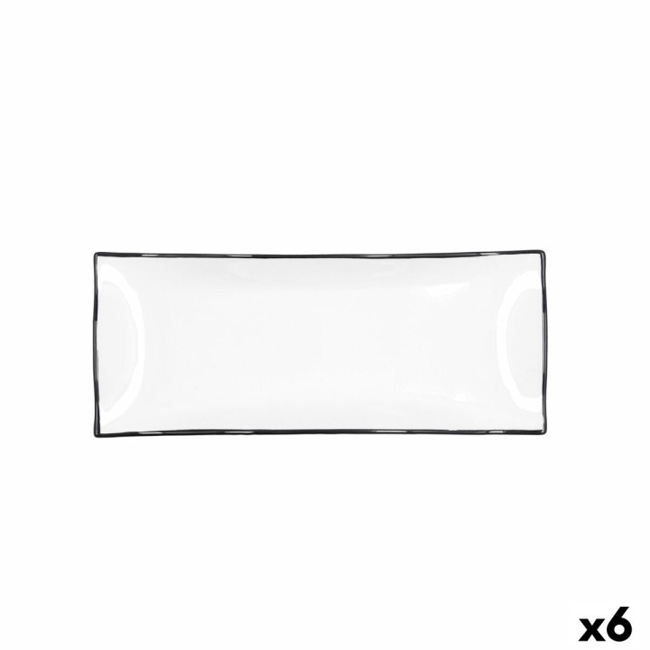 Lot de 6 · Plateau apéritif Quid Gastro Blanc Céramique 29,5 x 11 x 3 cm
