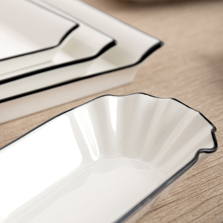Lot de 6 · Plateau apéritif Quid Gastro Blanc Céramique 29,5 x 11 x 3 cm