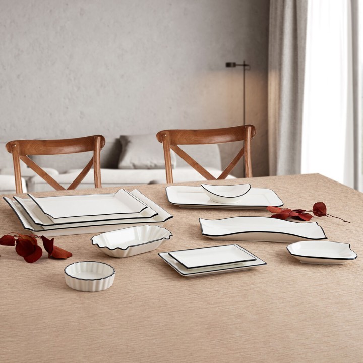 Lot de 6 · Plateau apéritif Quid Gastro Blanc Céramique 29,5 x 11 x 3 cm
