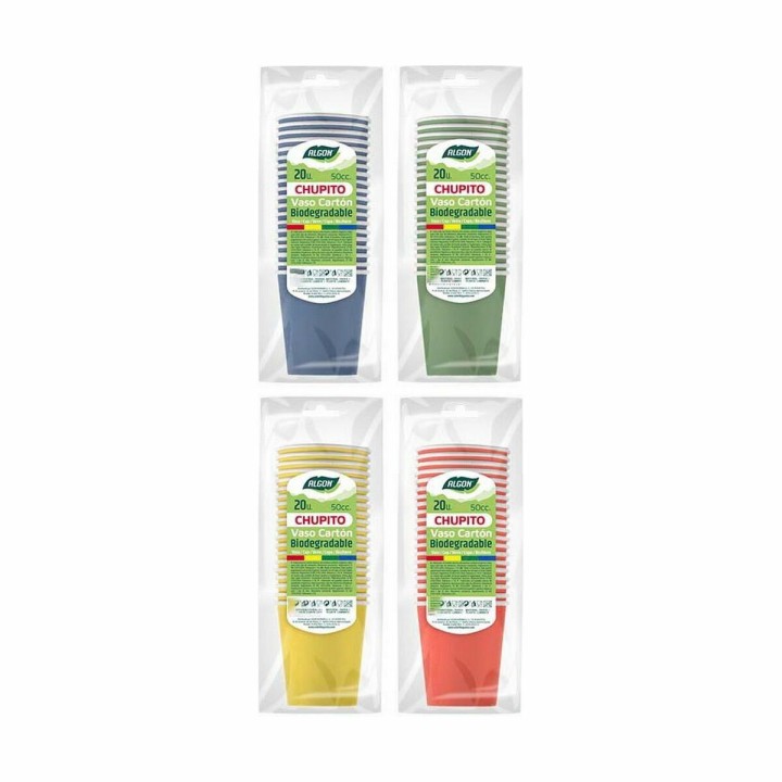 Lot de 36 · Ensemble de Verres à Liqueur Algon Produits à usage unique Carton Multicouleur 20 Pièces 50 ml