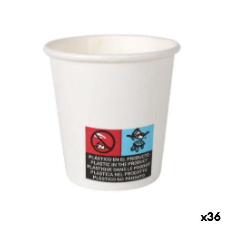 Lot de 50 · Set de Verres Algon Carton Produits à usage unique Blanc 36 Unités 80 ml