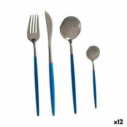 Ensemble de Couverts Kinvara Bleu Argenté Acier inoxydable (12 Unités)