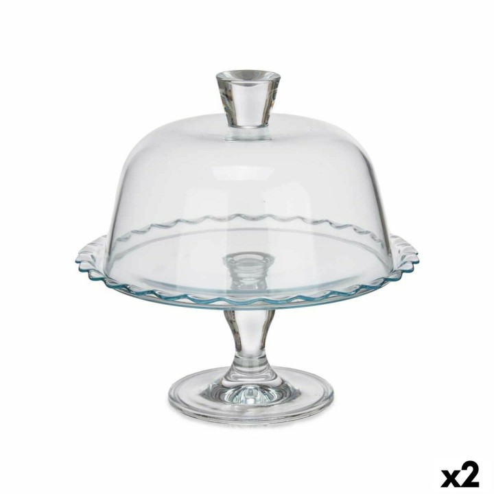 Plat à tarte Pasabahce Transparent verre 26 x 26 x 26 cm (2 Unités)