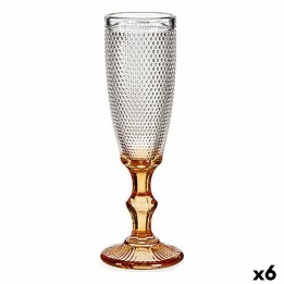 Coupe de champagne Vivalto Ambre verre 180 ml Points (6 Unités)
