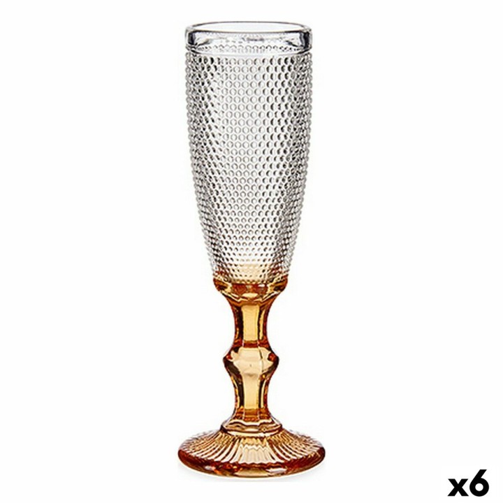 Coupe de champagne Vivalto Ambre verre 180 ml Points (6 Unités)