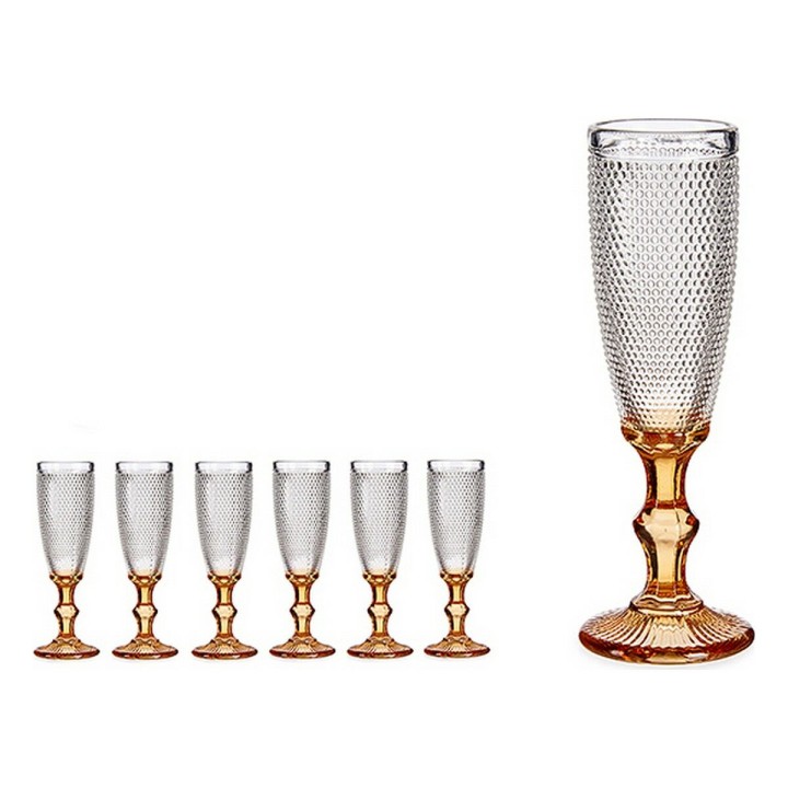 Coupe de champagne Vivalto Ambre verre 180 ml Points (6 Unités)