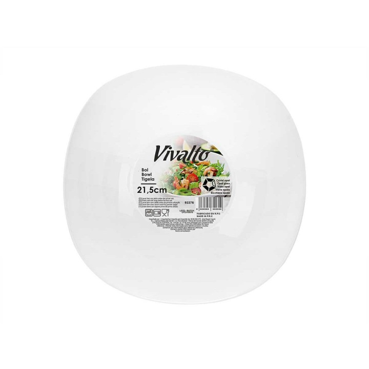 Plat à Gratin Vivalto Blanc Verre opalin Carré 21,5 x 7 x 21,5 cm (24 Unités)