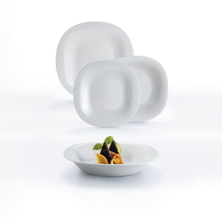 Lot de 24 · Assiette à dessert Luminarc Carine Granit Ø 19,5 cm Gris verre