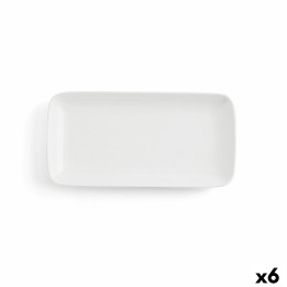 Lot de 6 · Plat à Gratin Ariane Vital Coupe Rectangulaire Céramique Blanc (28 x 14 cm)