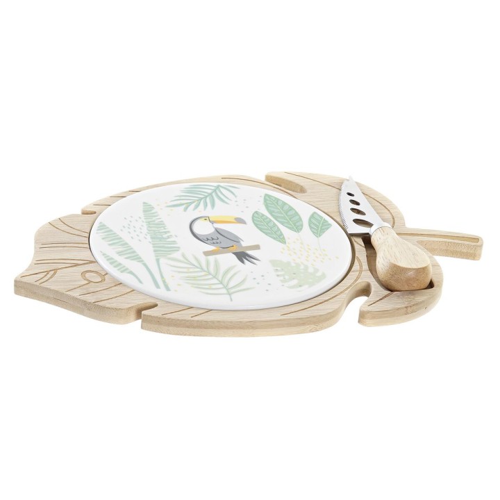 Lot de 12 · Plateau à fromages DKD Home Decor Bambou Grès 28 x 18 x 3 cm