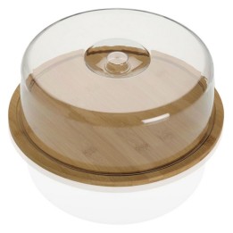 Plateau avec couvercle Versa Transparent Bambou polystyrène Bois MDF