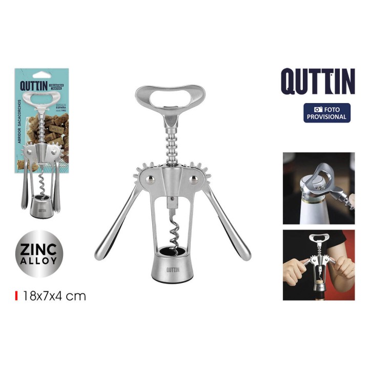 Lot de 18 · Ouvre-bouteille avec tire-bouchon Quttin 18 x 7 x 4 cm Argenté