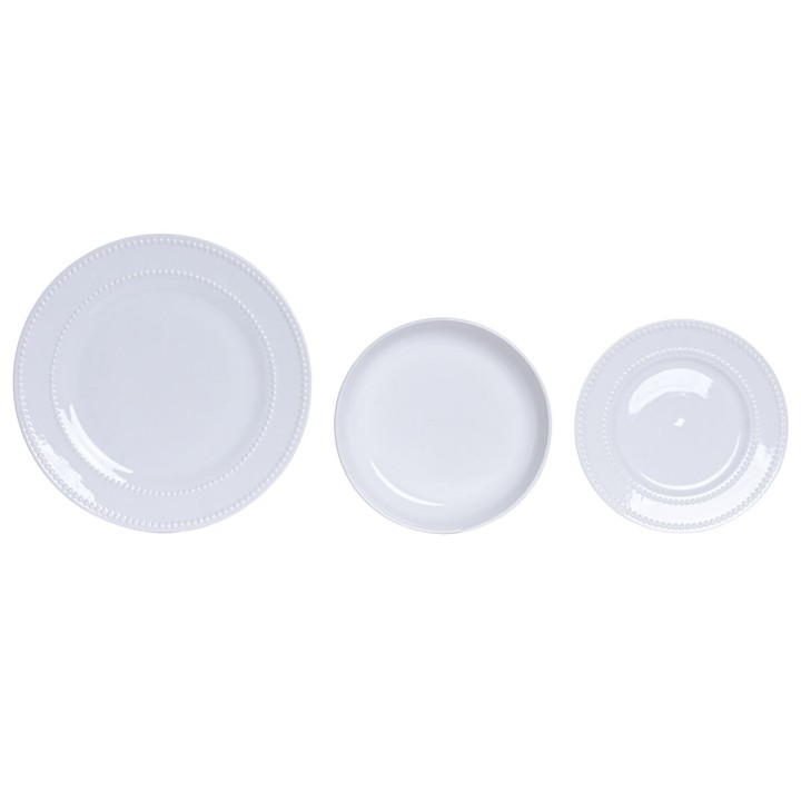 Service de Vaisselle Home ESPRIT Blanc Porcelaine Glam 18 Pièces