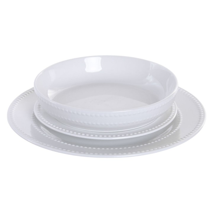 Service de Vaisselle Home ESPRIT Blanc Porcelaine Glam 18 Pièces