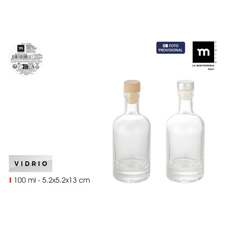 Lot de 24 · Bouteille en Verre La Mediterránea verre 100 ml