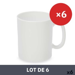 Lot de 6 · Tasse mug Vivalto Blanc 280 ml