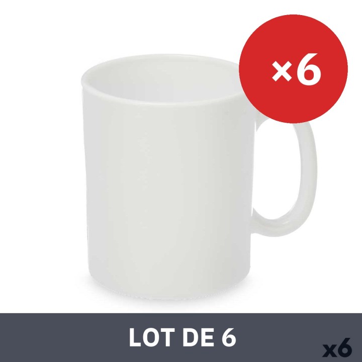 Lot de 6 · Tasse mug Vivalto Blanc 280 ml