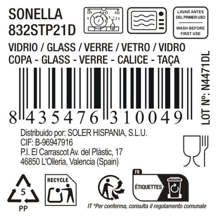 Lot de 36 · Verre La Mediterránea Sonella Violet verre 360 ml