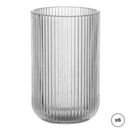 Set de Verres Ovenza Verre Avec relief A rayures 430 ml 6 Unités