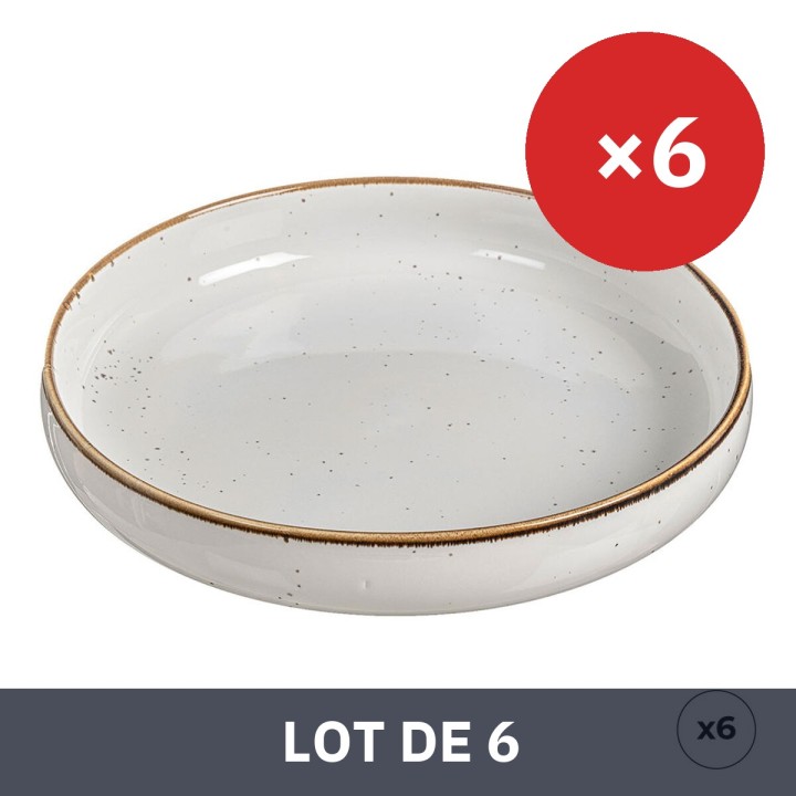 Lot de 6 · Assiette creuse Ovenza Porcelaine Ø 20 cm