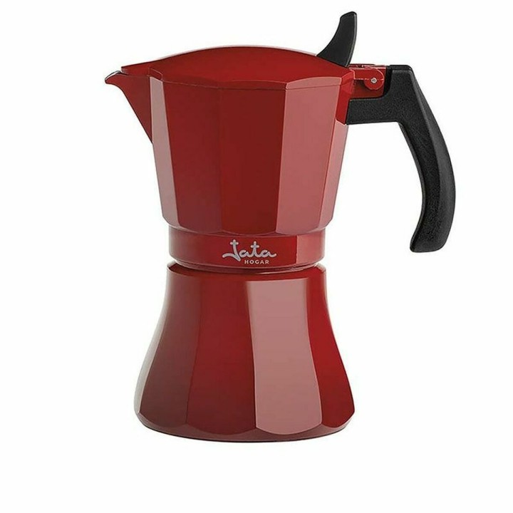 Cafetière Italienne JATA Cafetera de inducción roja vulcano Rouge Aluminium 6 Tasses (1 Unité)