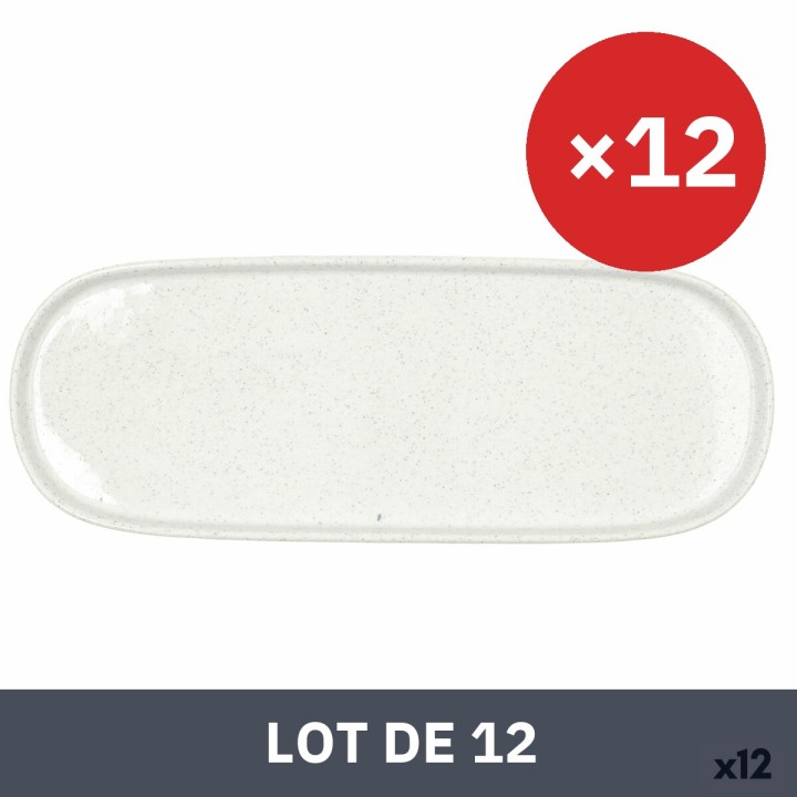 Lot de 12 · Plateau apéritif Bidasoa Elite Blanc 30,7 x 11,6 x 2 cm