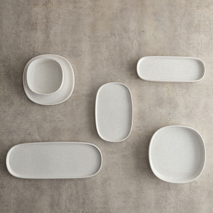 Lot de 12 · Plateau apéritif Bidasoa Elite Blanc 30,7 x 11,6 x 2 cm