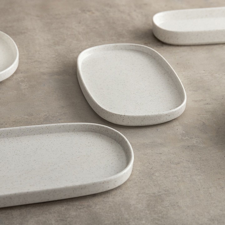 Lot de 12 · Plateau apéritif Bidasoa Elite Blanc 30,7 x 11,6 x 2 cm
