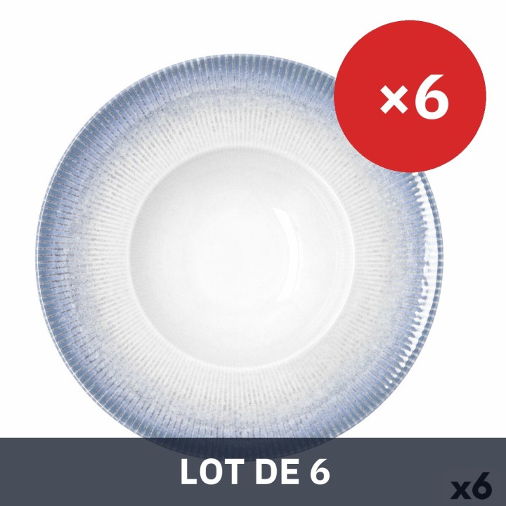 Lot de 6 · Assiette à pâtes Bidasoa Lea Hydrozero Blanc Céramique Ø 26 cm