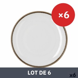 Lot de 6 · Assiette plate Bidasoa Orion Hydrozero Blanc Céramique Ø 25 cm