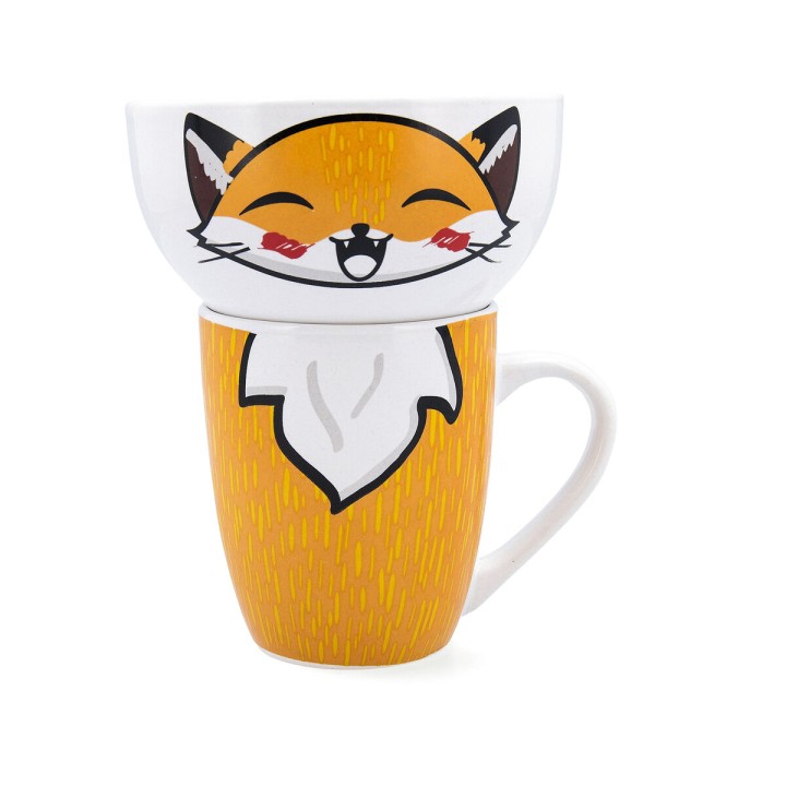 Lot de tasses Quid Zoo Multicouleur Céramique Renard