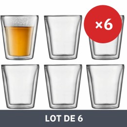 Lot de 6 · Set de Verres Bodum 200 ml Transparent Verre Borosilicaté Lisse 6 Pièces