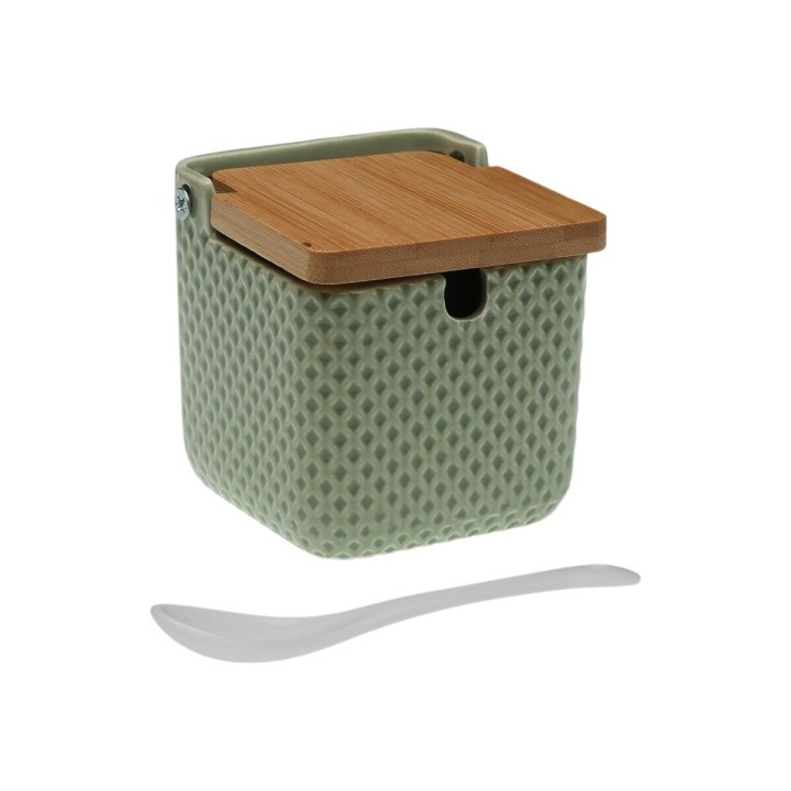 Sucrier Versa Vert Céramique Bambou Dolomite 8,3 x 8,3 x 8,3 cm