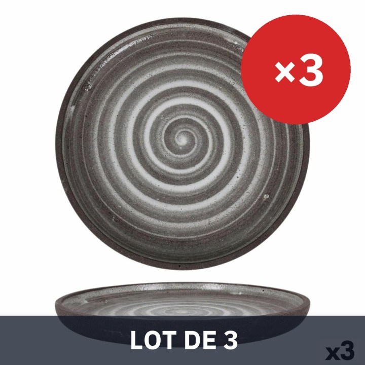Lot de 3 · Assiette plate Krakatoa Ø 27 cm