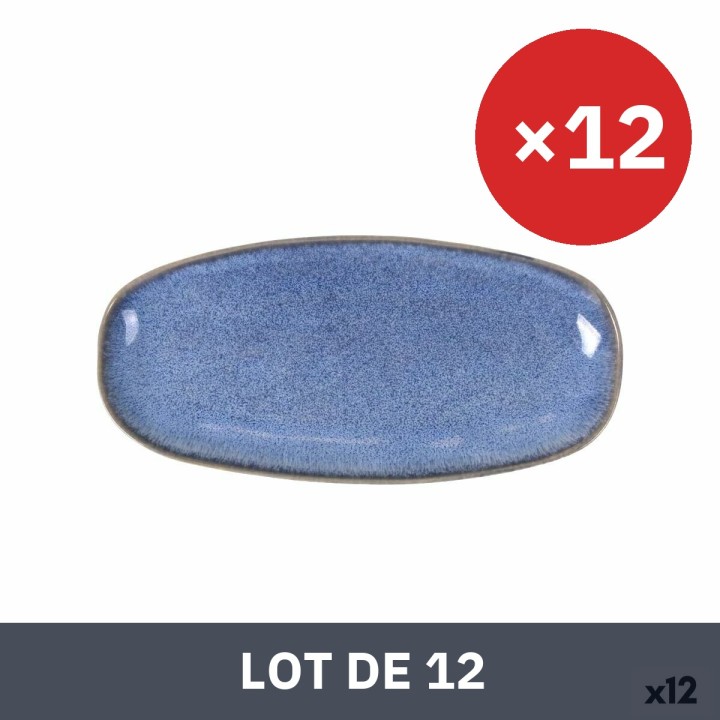 Lot de 12 · Plat à Gratin La Mediterránea Macarella blue Oblongue 33 x 14,8 x 2,7 cm