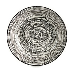 Assiette creuse Vessia Blanc Noir Porcelaine Rayures 20 x 4,7 x 20 cm (6 Unités)