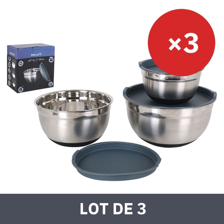 Lot de 3 · Set de Bols Percutti PERCUTTI Silicone 300 ml 3 Pièces 3 Unités