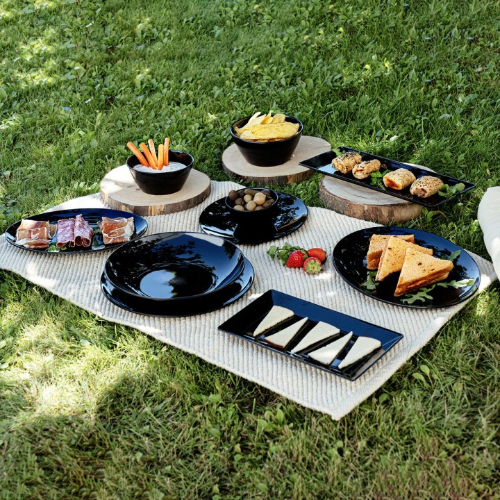 Lot de 24 · Bol pour Apéritifs Quid Select Basic Noir Mélamine 15 cm