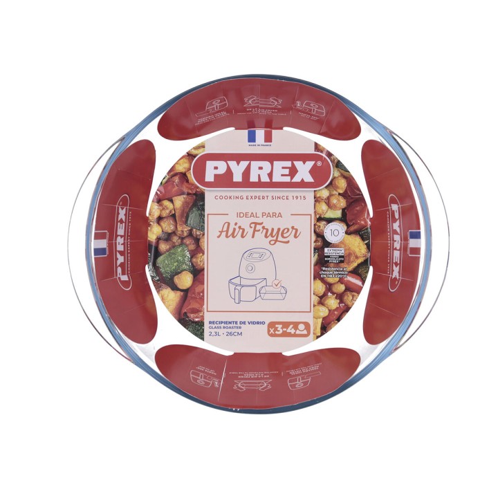 Lot de 8 · Plat à Gratin Pyrex Airfryer Transparent verre Ø 26 cm 2,3 L