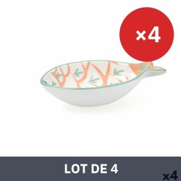 Lot de 4 · Bol pour Apéritifs Quid Kaleido Blanc Céramique 14 x 9 x 3 cm