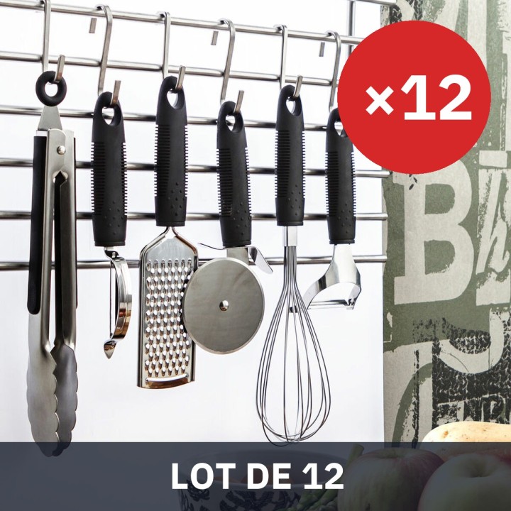 Lot de 12 · Assiette Quid Habitat Noir Métal 27 x 8 x 3 cm