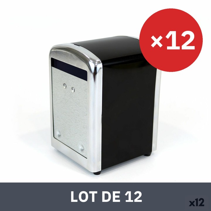 Lot de 12 · Rond de serviette de table Quttin Noir 10,6 x 9,6 x 13,9 cm Hôtellerie