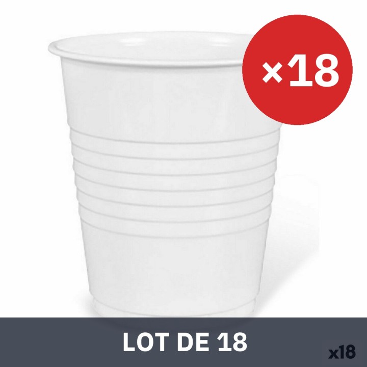 Lot de 18 · Lot de verres réutilisables Algon Café Blanc Plastique 50 Pièces 100 ml