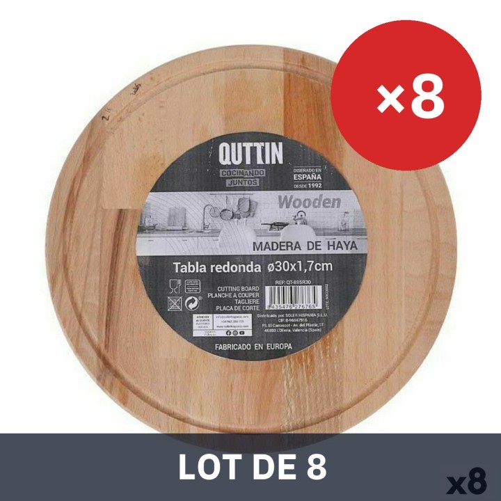 Lot de 8 · Plateau de service Quttin Quttin Ronde Ø 30 x 1,7 cm