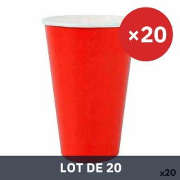 Lot de 20 · Set de Verres Algon Produits à usage unique Carton Rouge 10 Pièces 350 ml